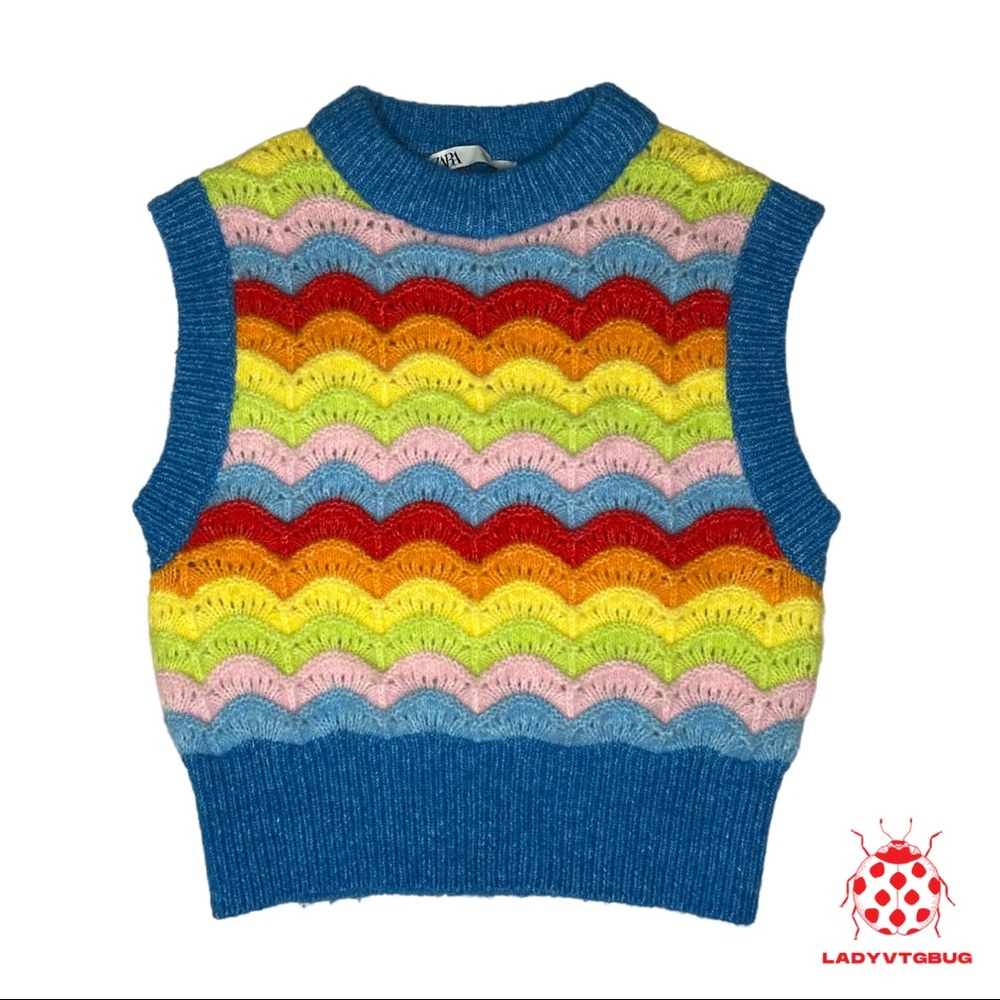 zara rainbow vest